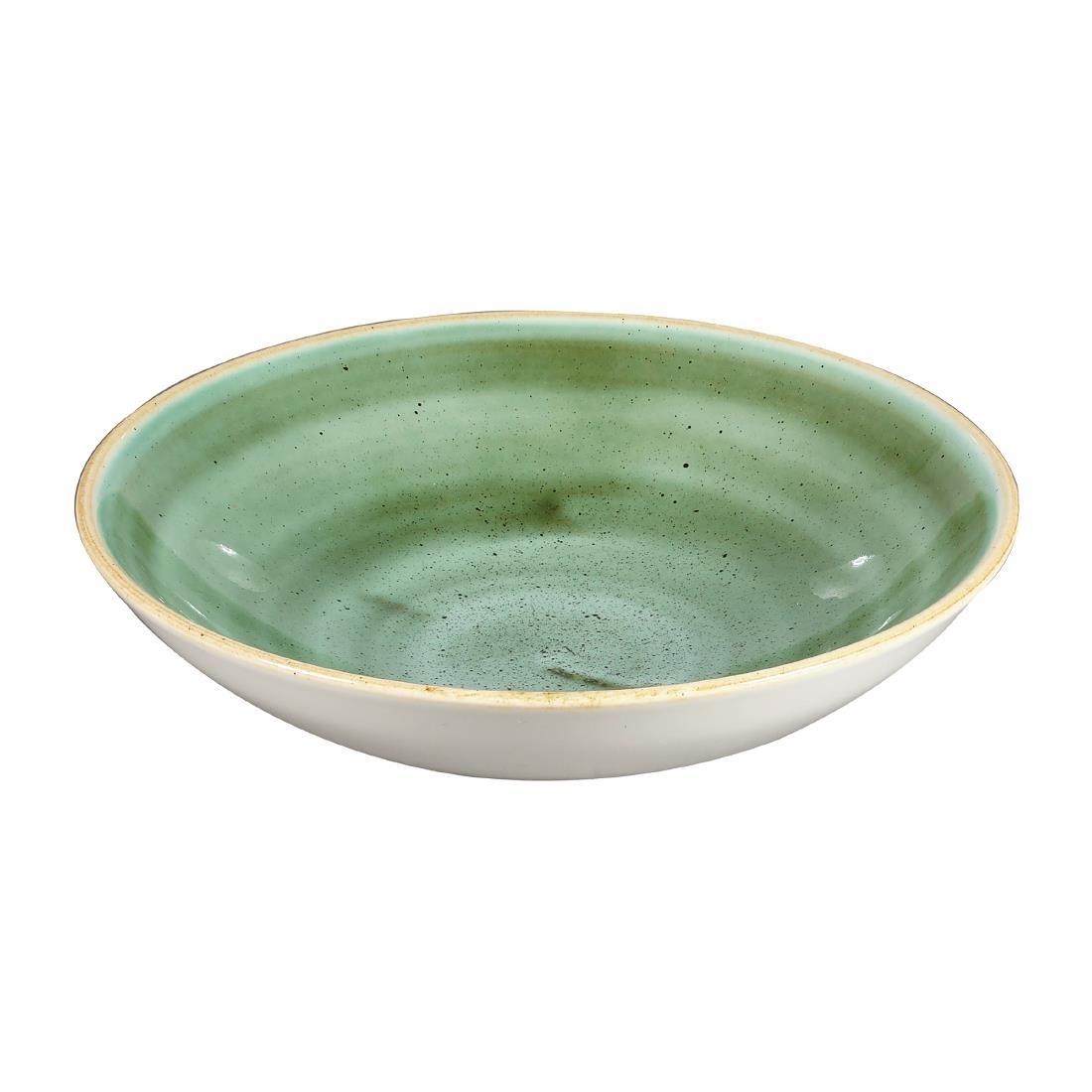 Churchill Stonecast Round Coupe Bowls Samphire Green 182mm (Pack of 12) - CT783  - 2