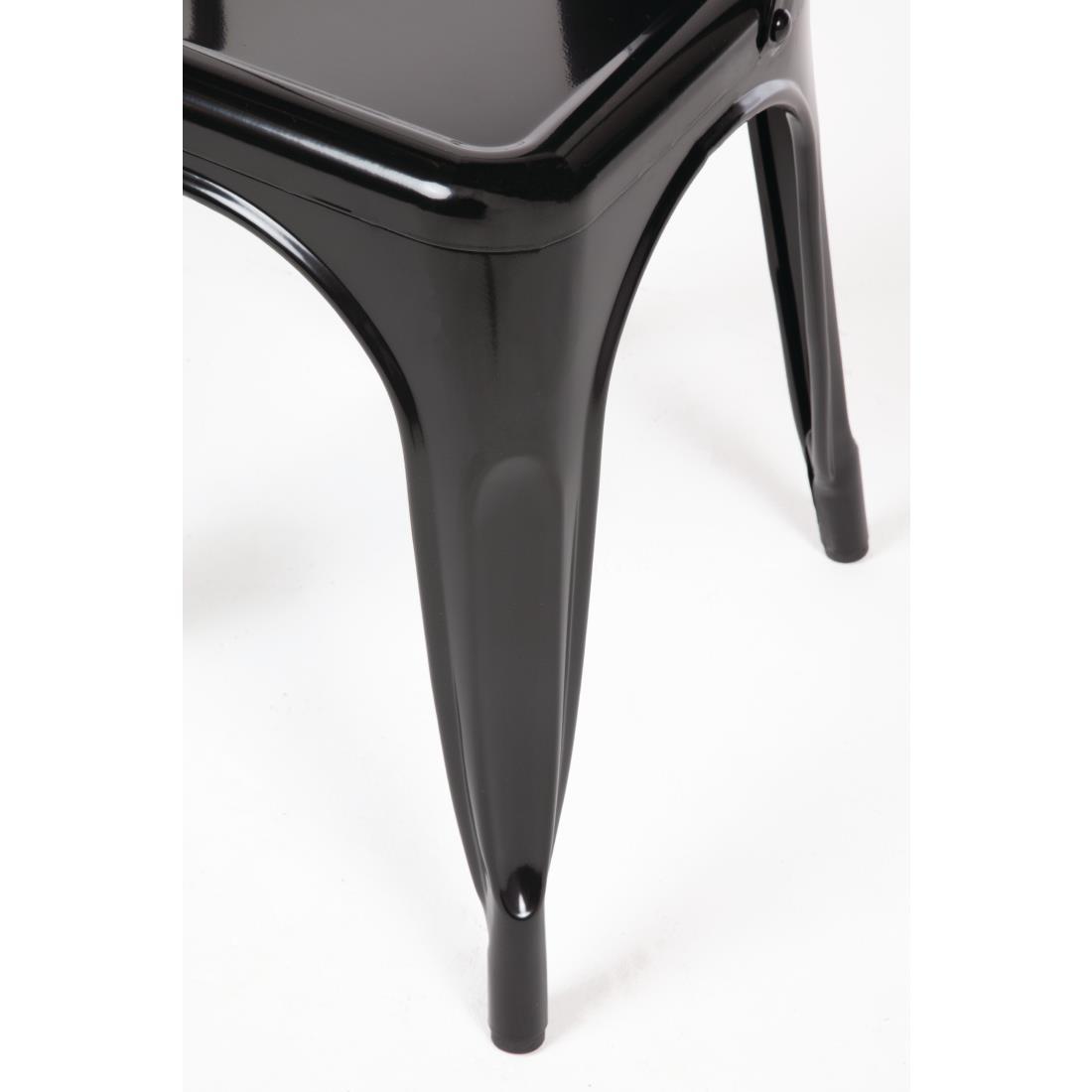 Bolero Bistro Steel Side Chairs Black (Pack of 4) - GL331  - 6