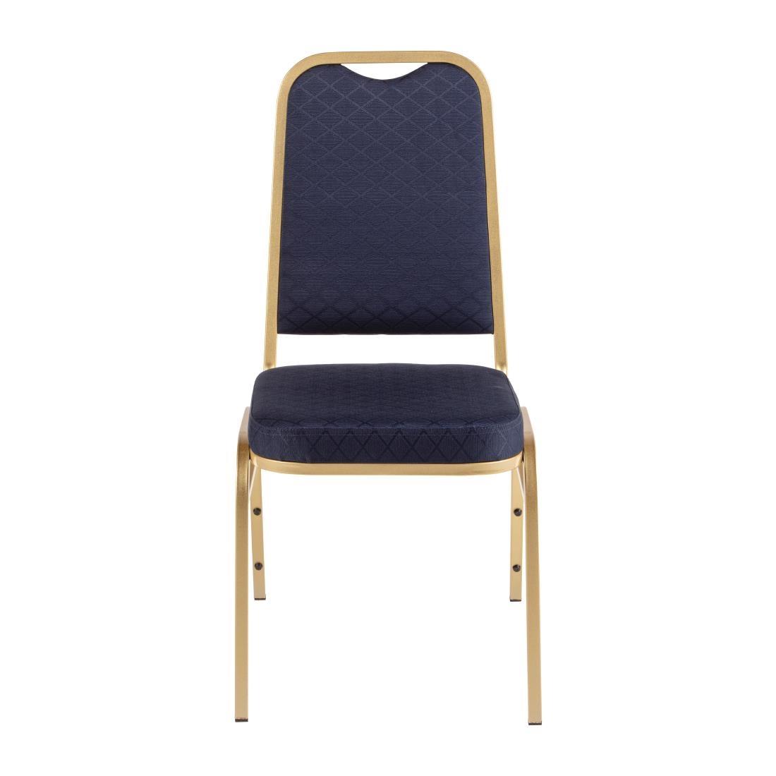Bolero Square Back Banquet Chairs Blue & Gold (Pack of 4) - DL015  - 2