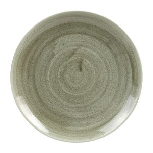 Churchill Stonecast Patina Antique Round Coupe Plates Green 217mm (Pack of 12) - HC808  - 1