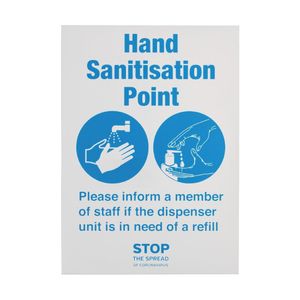 Hand Sanitisation Point Sign A4 Self-Adhesive - FN846  - 1
