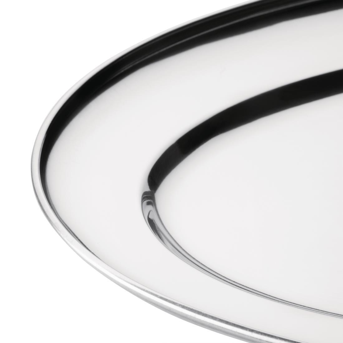 Olympia Stainless Steel Oval Serving Tray 350mm - K364  - 6