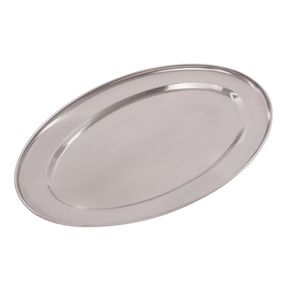 Olympia Stainless Steel Oval Serving Tray 400mm - K365  - 1