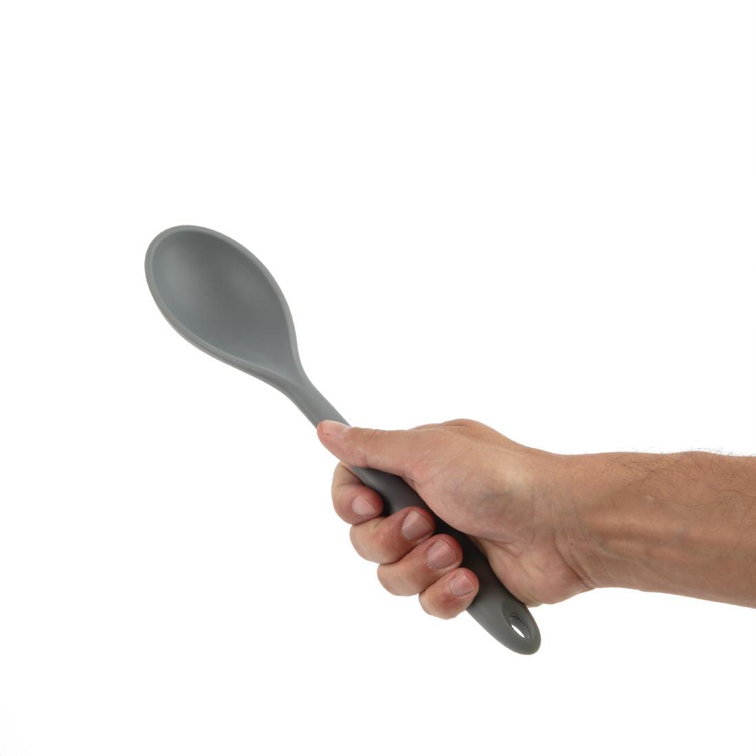 Vogue Silicone High Heat Cooking Spoon Grey - DA523  - 4