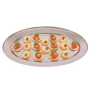 Olympia Stainless Steel Oval Serving Tray 550mm - K368  - 3