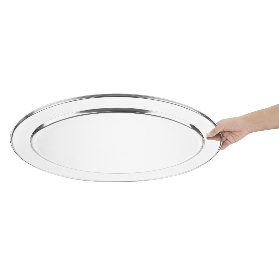 Olympia Stainless Steel Oval Serving Tray 605mm - K369  - 7