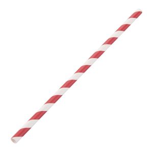 Fiesta Compostable Paper Straws Red Stripes (Pack of 250) - DE927  - 1