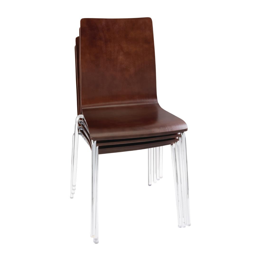 Bolero Square Back Side Chair Dark Chocolate Finish (Pack of 4) - GR343  - 3