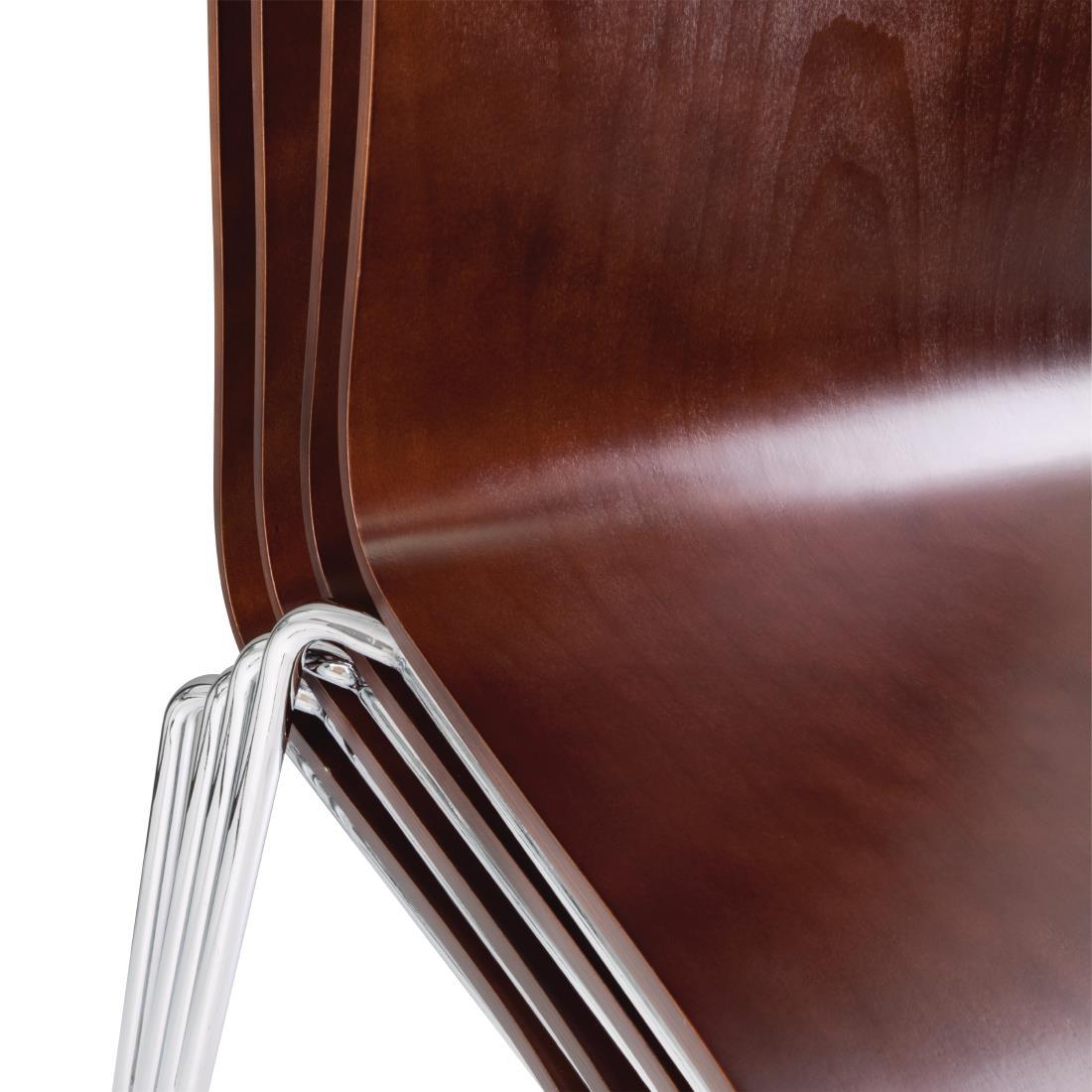 Bolero Square Back Side Chair Dark Chocolate Finish (Pack of 4) - GR343  - 6