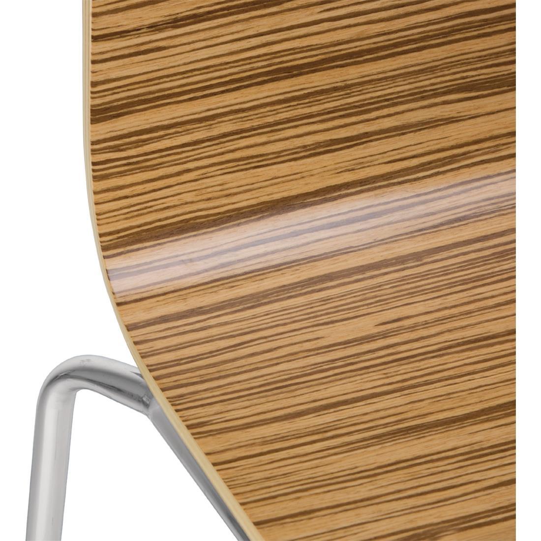 Bolero Square Back Side Chair Zebrano (Pack of 4) - GR344  - 4