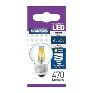 Status Filament LED Round ES Warm White Light Bulb 4/40w - FW523  - 1