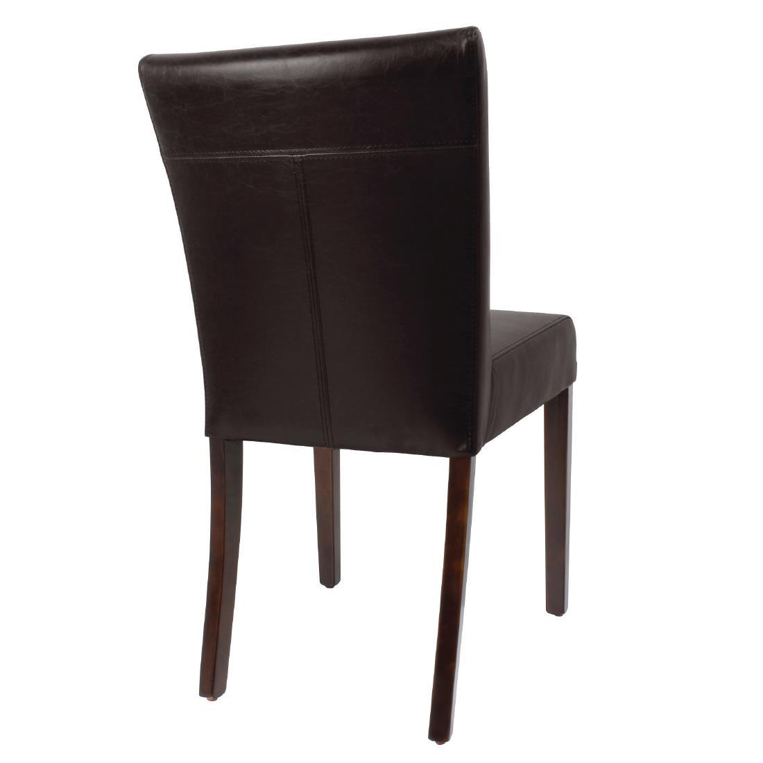 Bolero Faux Leather Contemporary Dining Chair Dark Brown (Pack of 2) - GR366  - 3
