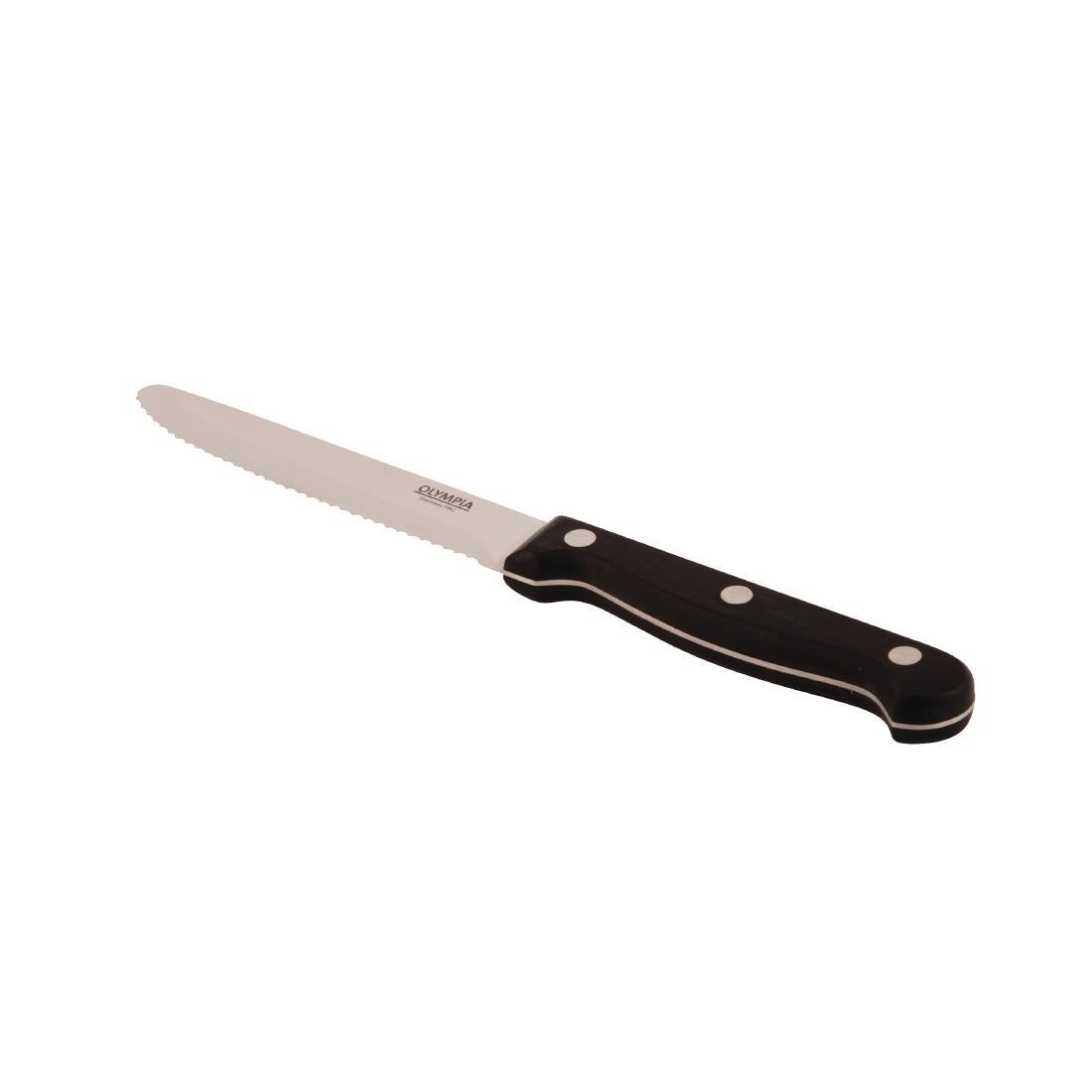 Olympia Rounded Steak Knives Black (Pack of 12) - CS716  - 3