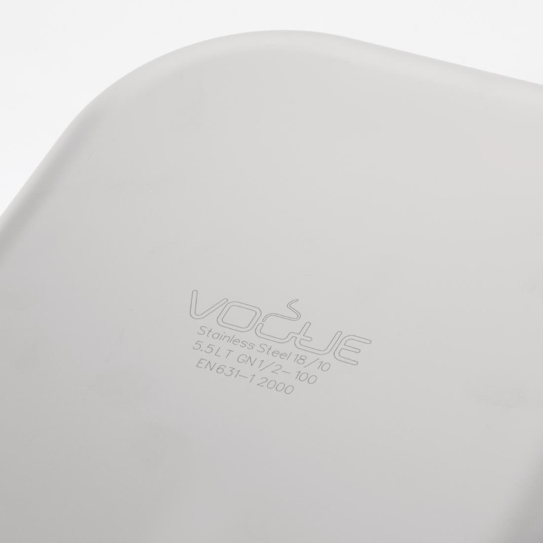 Vogue Heavy Duty Stainless Steel 1/2 Gastronorm Pan 100mm - DW439  - 7