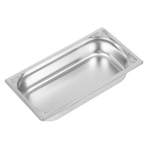 Vogue Heavy Duty Stainless Steel 1/3 Gastronorm Pan 65mm - DW442  - 1