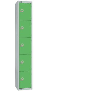 Elite Five Door Manual Combination Locker Locker Green with Sloping Top - CG619-CLS  - 1