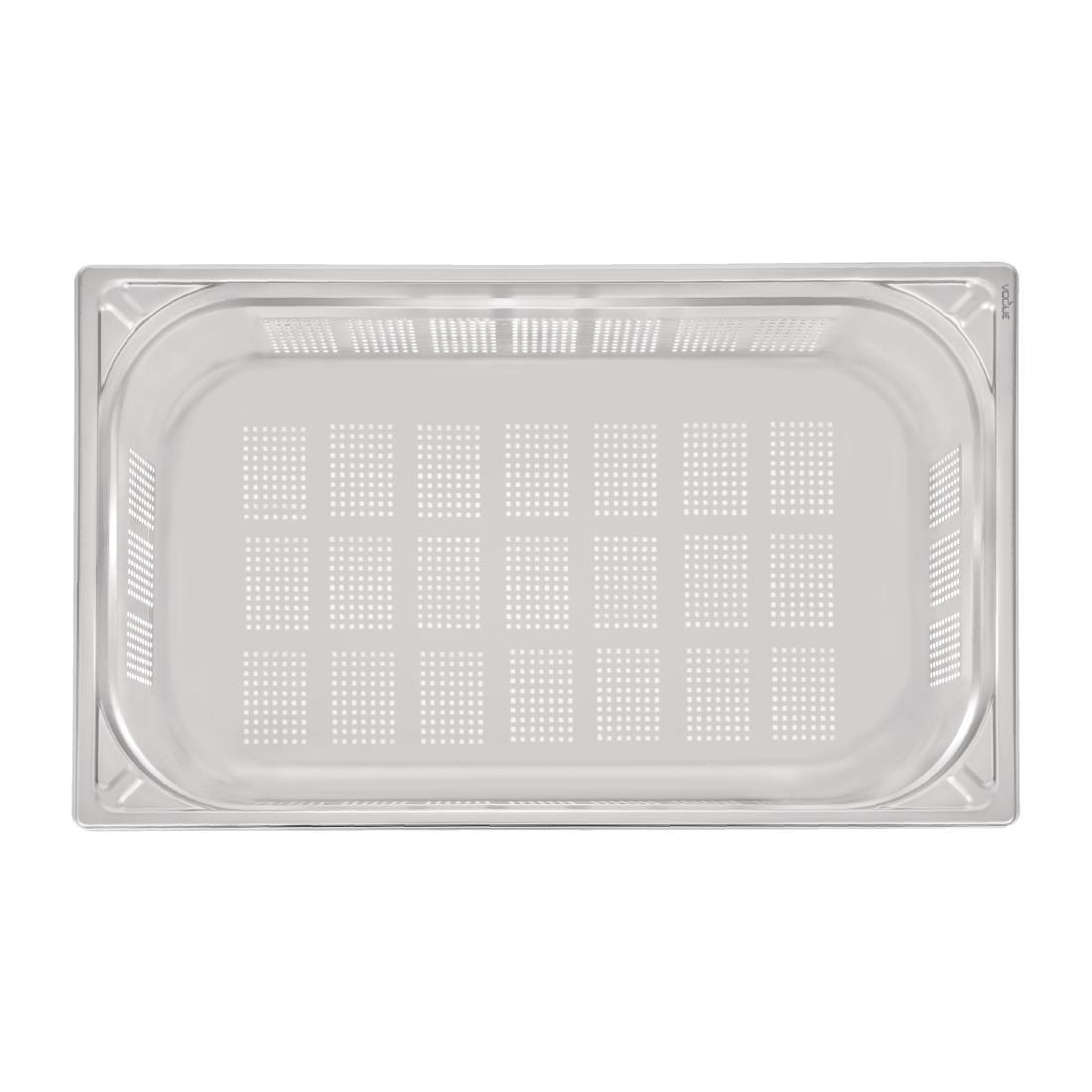 Vogue Heavy Duty Stainless Steel Perforated 1/1 Gastronorm Pan 150mm - DY176  - 4