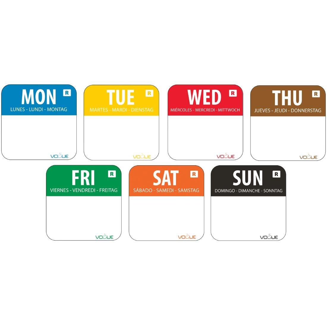 Vogue Removable Day of the Week Labels (Pack of 7000) - S151  - 1
