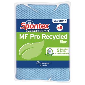 Spontex MF Pro Recycled Microfibre Cloth Blue (pk5) - FT632  - 1