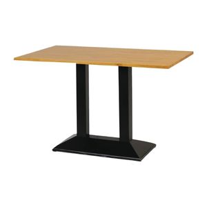 Turin Metal Base Pedestal Rectangle Table with Soft Oak Top 1200x700mm - FT504  - 1