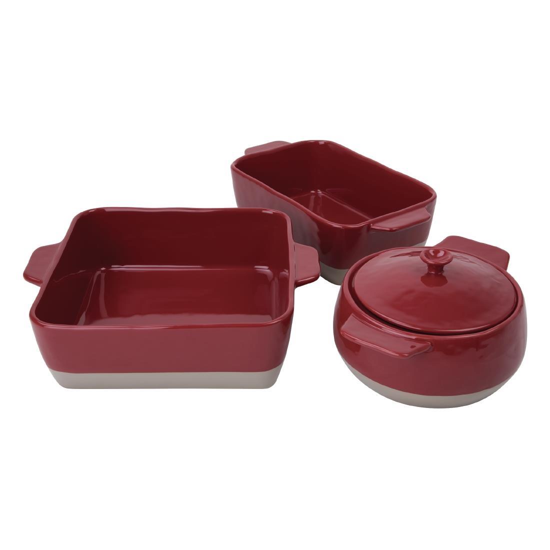 Olympia Red And Taupe Ceramic Roasting Dish 4.2Ltr - DB527  - 2