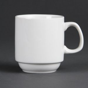 Bulk Buy Olympia Whiteware Stacking Mugs 284ml 10oz (Pack of 36) - SA323  - 1