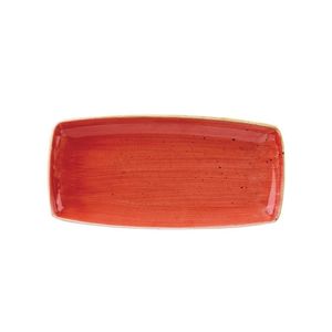Churchill Stonecast Rectangular Plate Berry Red 350 x 185mm (Pack of 6) - DB069  - 1