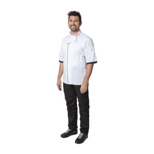 Southside Unisex Chefs Jacket Short Sleeve White S - B998-S  - 1
