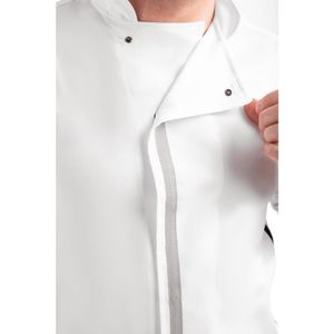 Southside Unisex Chefs Jacket Short Sleeve White L - B998-L  - 4