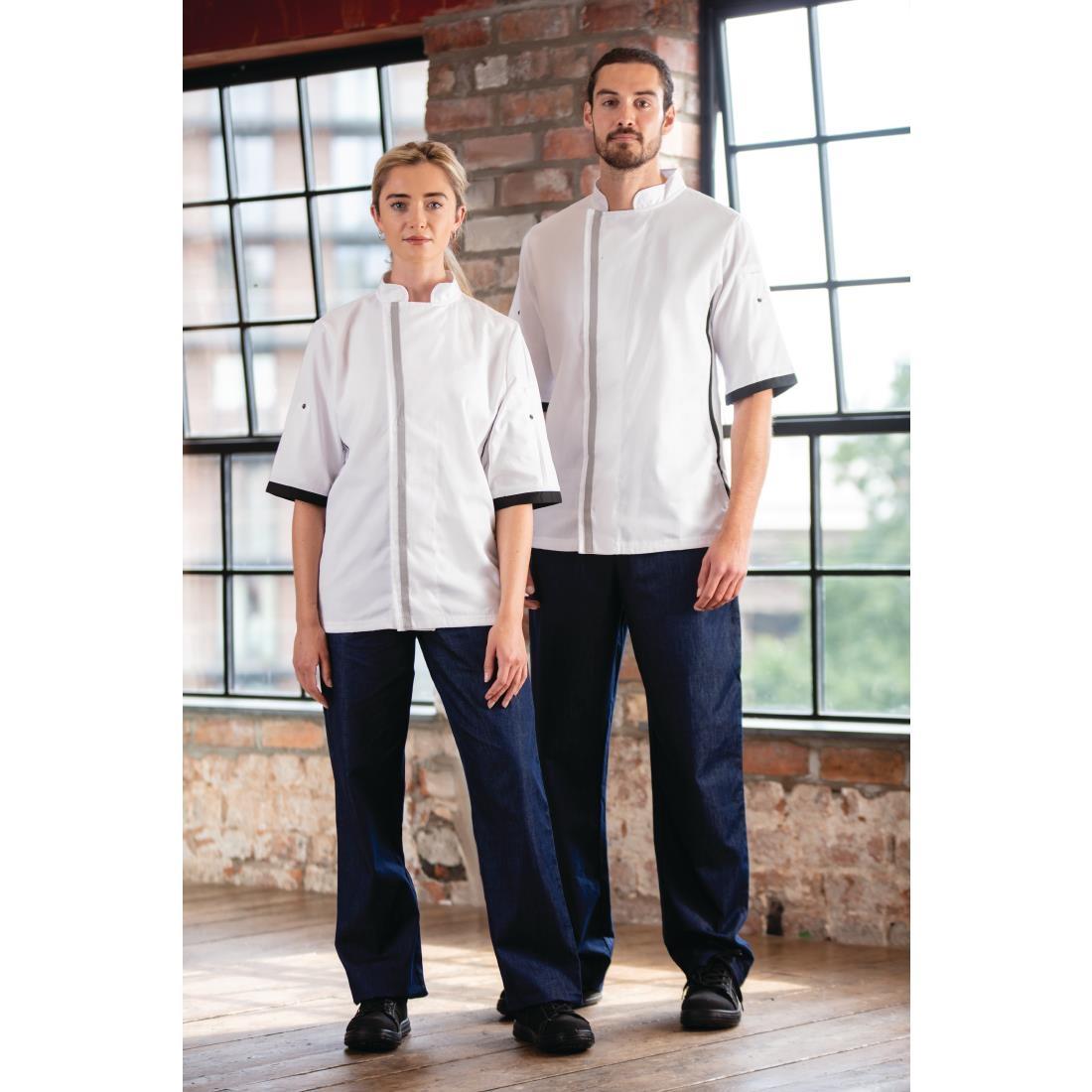 Southside Unisex Chefs Jacket Short Sleeve White XL - B998-XL  - 10
