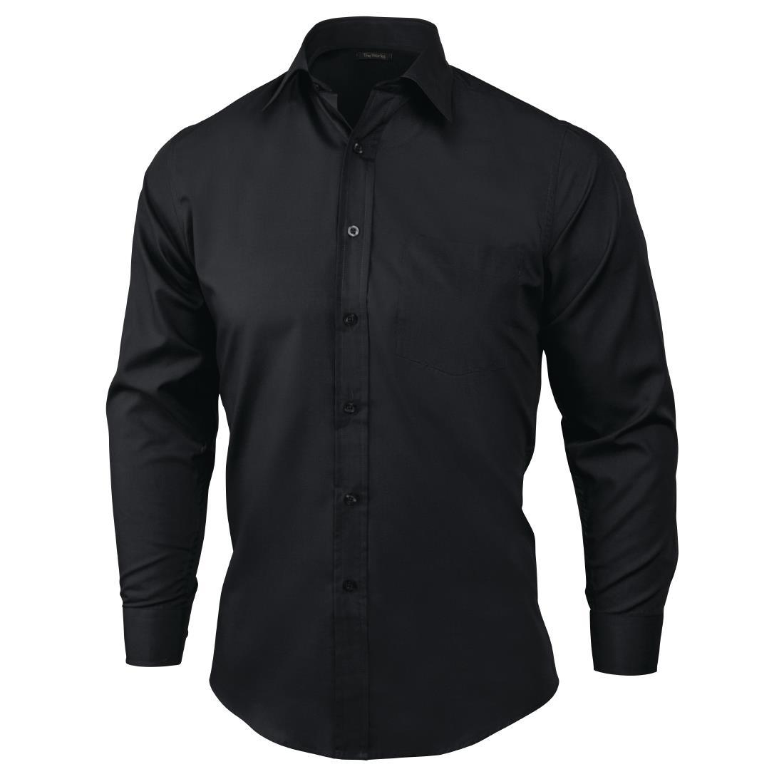 Chef Works Unisex Long Sleeve Dress Shirt Black L - A798-L  - 2