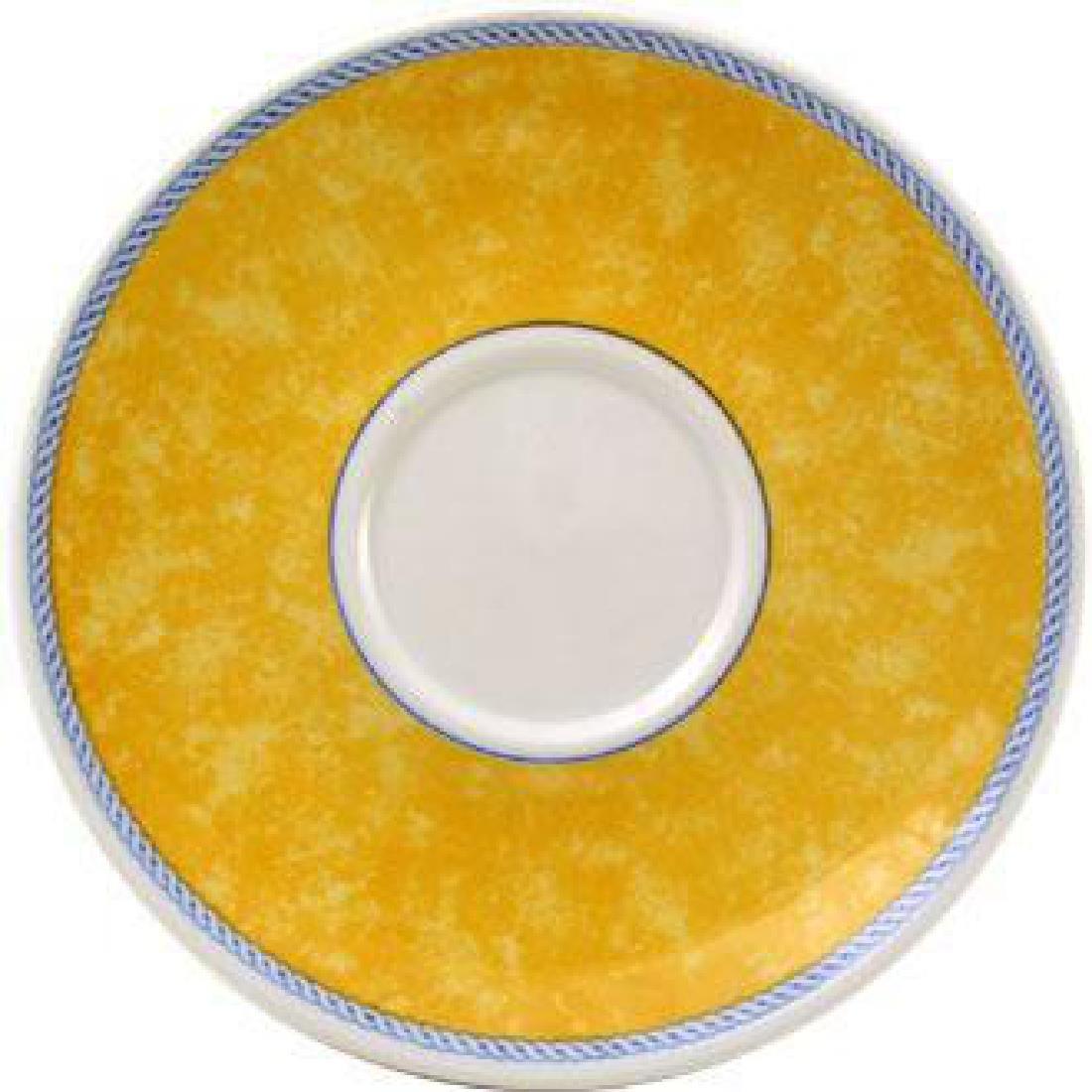 Churchill New Horizons Marble Border Cappuccino Saucers Yellow 170mm - W027  - 1