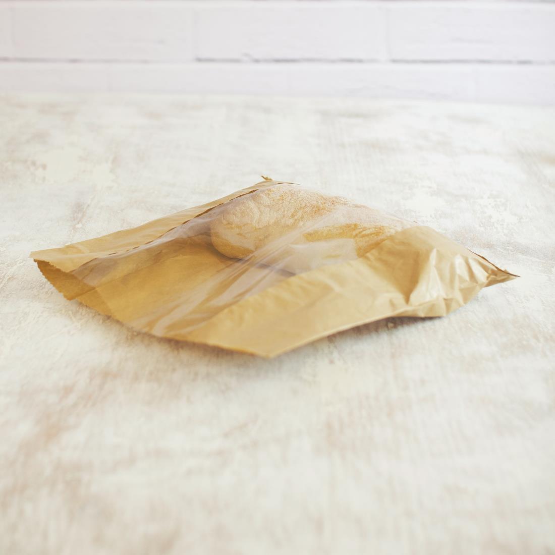 Vegware Compostable Kraft Sandwich Bags With PLA Window Large (Pack of 1000) - DW638  - 3