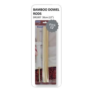 PME Bamboo Dowel Rods (Pack of 12) - CN883  - 1
