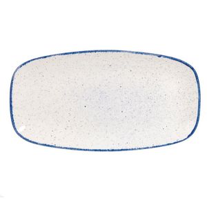 Churchill Stonecast Hints Oblong Plates Indigo Blue 355mm (Pack of 6) - DS585  - 1