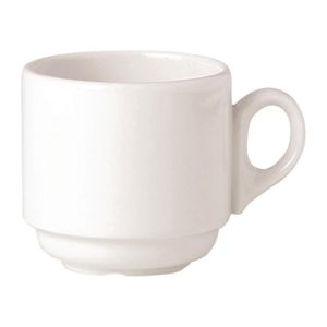 Steelite Simplicity White Atlanta Stacking Cups 212ml (Pack of 36) - V0040  - 1