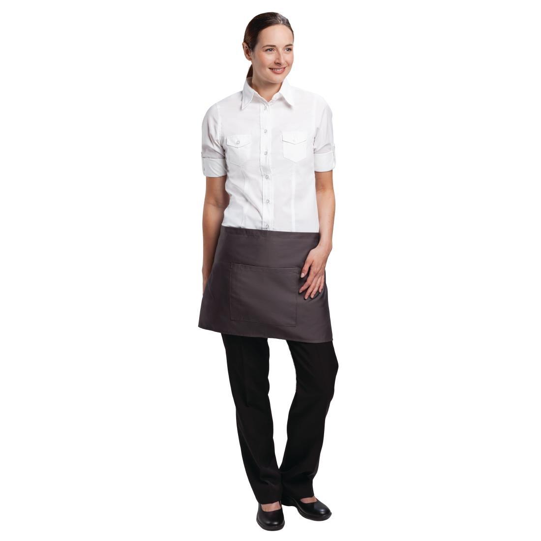 Chef Works Short Bistro Apron Charcoal - A906  - 1