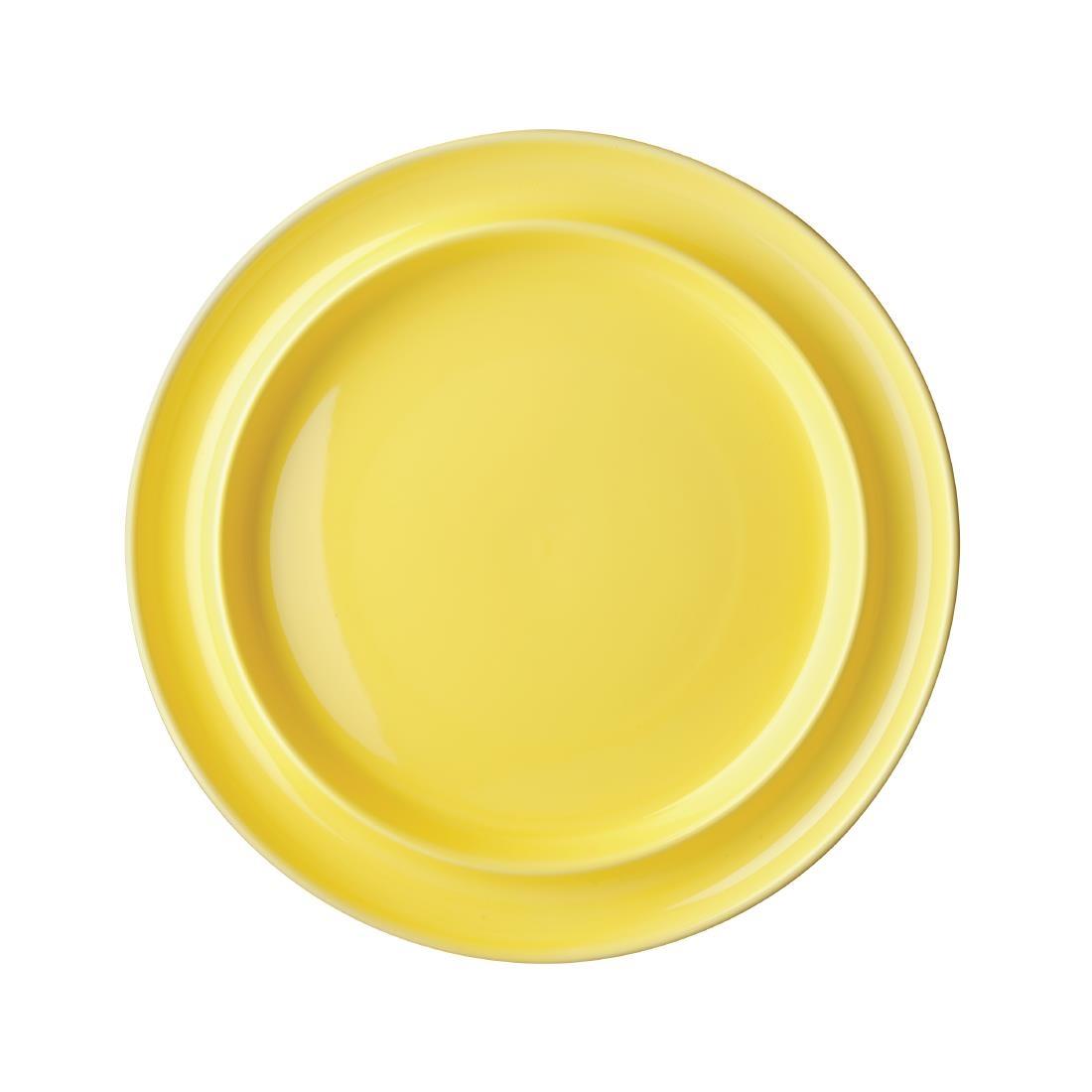 Olympia Kristallon Heritage Raised Rim Plates Yellow 252mm (Pack of 4) - DW707  - 1