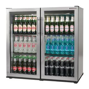 Autonumis Popular Double Hinged Door 3Ft Back Bar Cooler St/St A215182 - GN366  - 1