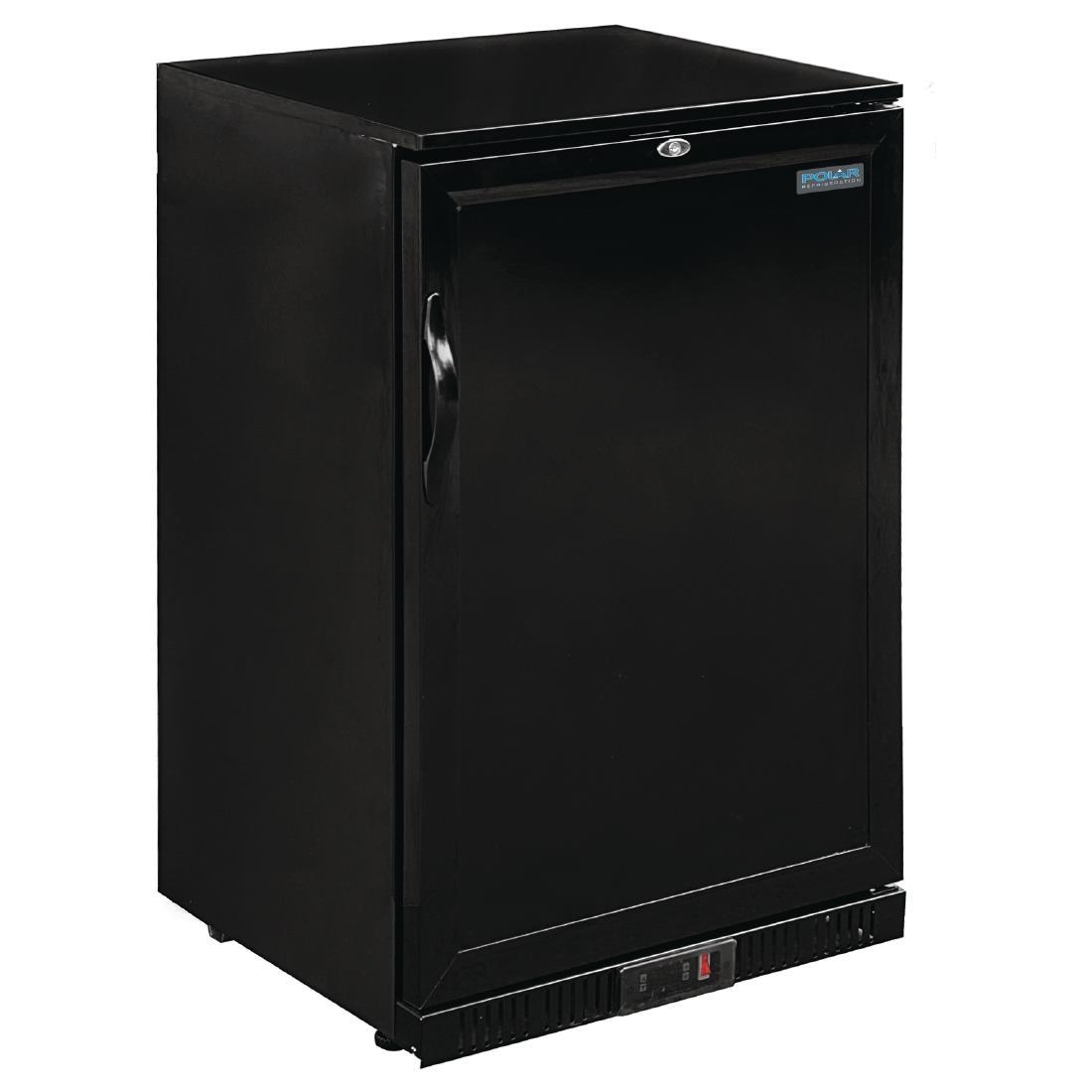 Polar G-Series 900mm Single Solid Door Back Bar Cooler in Black 138Ltr - GL015  - 1
