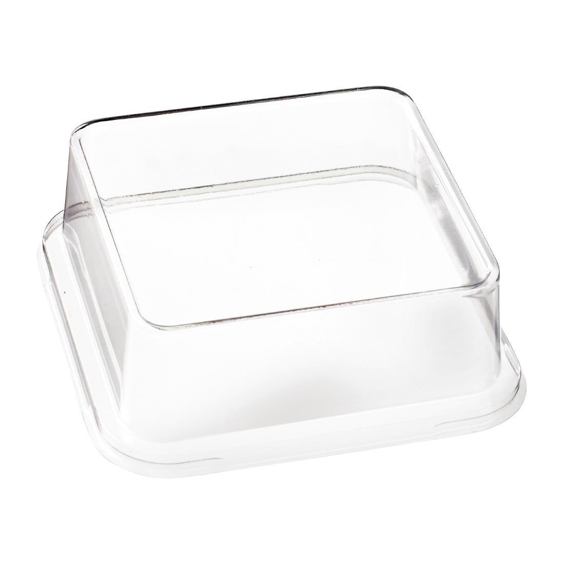 Solia RPET Lid for Bagasse Sushi Tray FC778 Clear 100x100x20mm (Pack of 50) - FS380  - 1