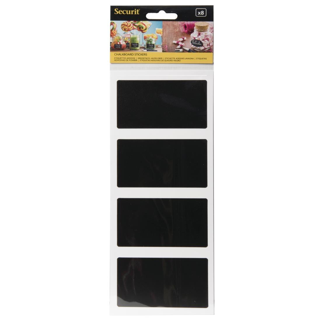 Securit  Adhesive Chalkboard Labels Rectangle (Pack of 8) - CM569  - 1