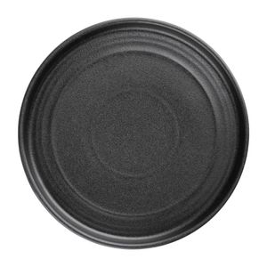 Olympia Cavolo Flat Round Plates Textured Black 180mm (Pack of 6) - FD908  - 1