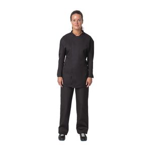 Whites Unisex Atlanta Chef Jacket Black Teflon Size L - BB577-L  - 3