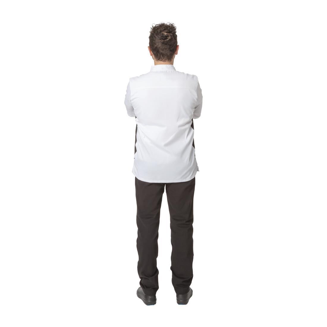 Whites Nevada Unisex Chefs Jacket Short Sleeve Black and White M - A928-M  - 4
