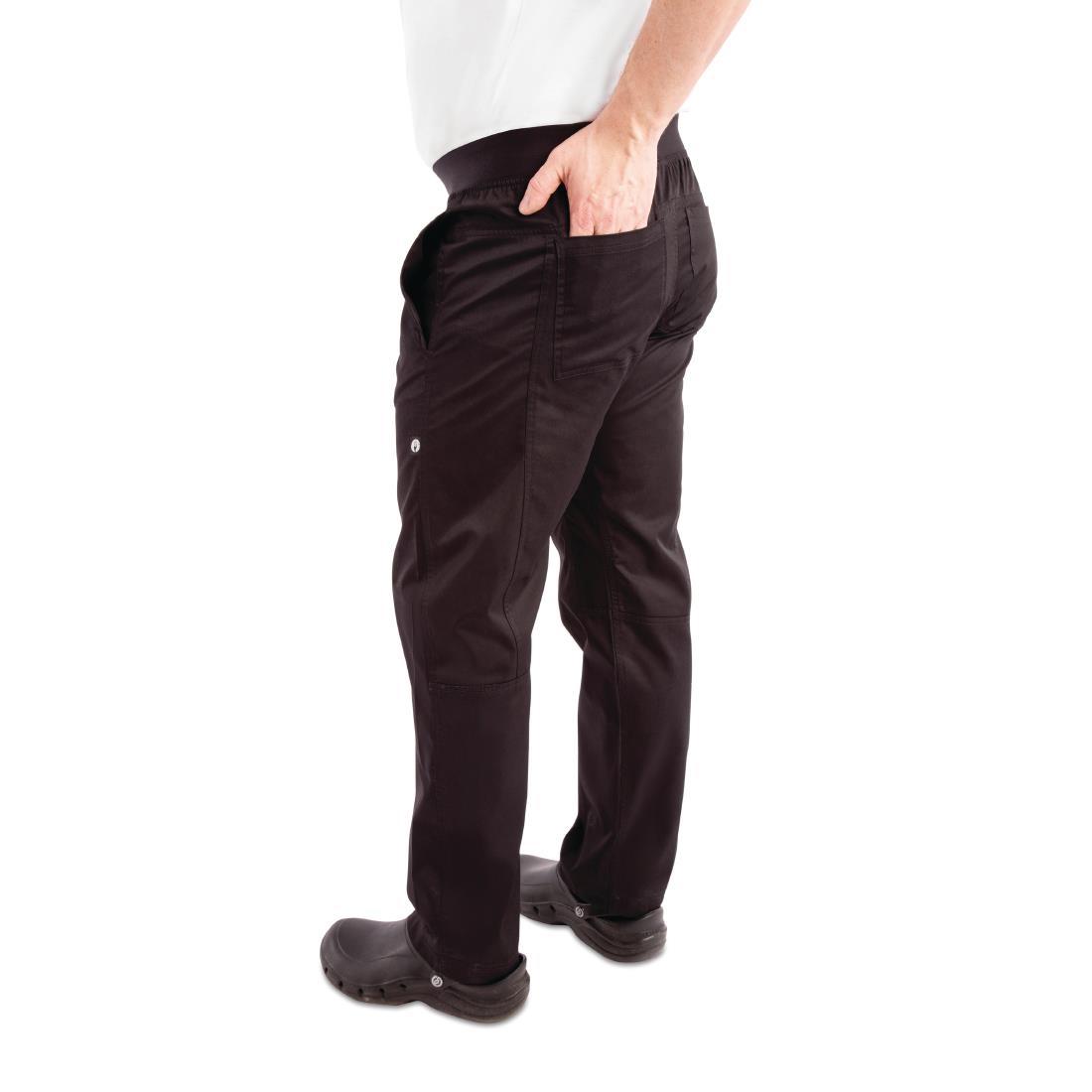 Chef Works Men's Lightweight Slim Trouser Black Size XL - BB301-XL  - 6