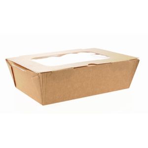 Huhtamaki Recyclable Paperboard Takeaway Boxes With Window Large 1500ml / 52oz (Pack of 180) - CL317  - 1