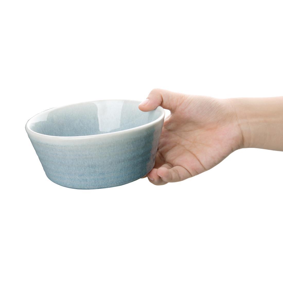 Olympia Cavolo Flat Round Bowls Ice Blue 143mm (Pack of 6) - FB565  - 2
