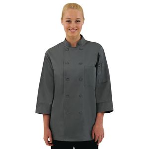 Chef Works Unisex Chefs Jacket Grey L - A934-L  - 1
