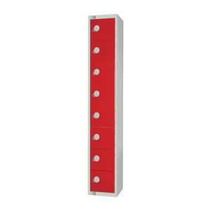 Elite Eight Door Coin Return Locker with Sloping Top Red - CE108-CNS  - 1